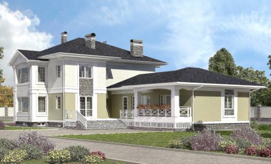 620-001-Л Проект трехэтажного дома и гаражом, красивый загородный дом из блока Узловая | Проекты домов от House Expert