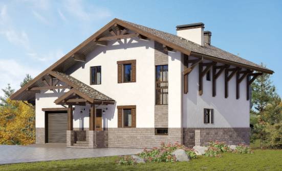 305-002-П Проект трехэтажного дома с мансардой, большой коттедж из кирпича Кимовск | Проекты домов от House Expert