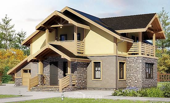 180-011-П Проект двухэтажного дома мансардой, гараж, скромный дом из арболита Богородицк | Проекты домов от House Expert