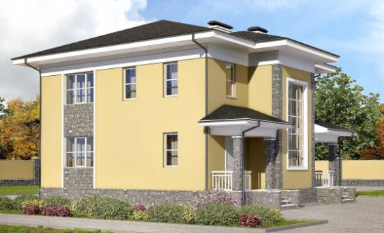 155-011-Л Проект двухэтажного дома, экономичный коттедж из керамзитобетонных блоков Ефремов | Проекты домов от House Expert