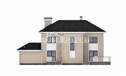 180-006-П Проект двухэтажного дома и гаражом, просторный загородный дом из кирпича, House Expert