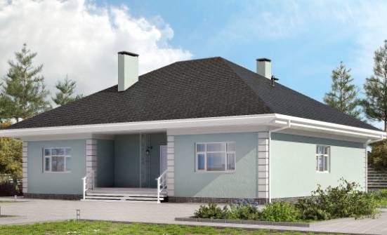 135-003-Л Проект одноэтажного дома, доступный дом из керамзитобетонных блоков, House Expert