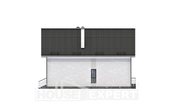 200-007-Л Проект двухэтажного дома с мансардой и гаражом, красивый домик из газосиликатных блоков, House Expert