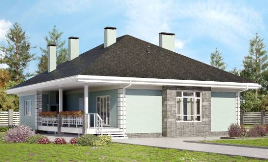 135-003-Л Проект одноэтажного дома, доступный дом из керамзитобетонных блоков, House Expert