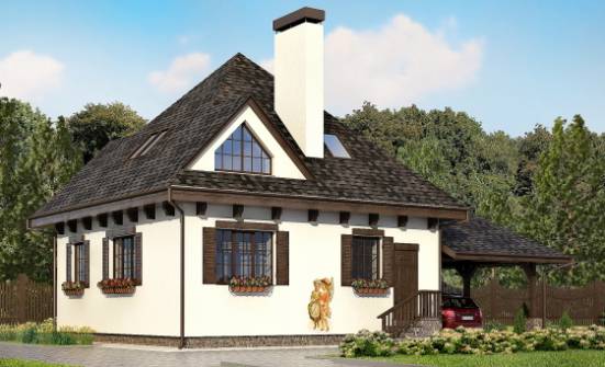 110-002-Л Проект двухэтажного дома мансардой, гараж, доступный коттедж из арболита Богородицк | Проекты домов от House Expert