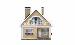 130-004-П Проект двухэтажного дома мансардой, уютный дом из газосиликатных блоков, House Expert