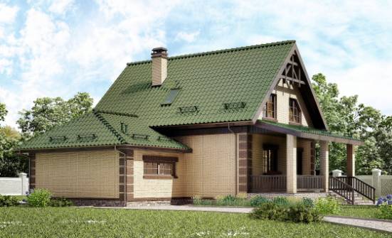 160-007-П Проект двухэтажного дома мансардой и гаражом, компактный домик из бризолита, House Expert