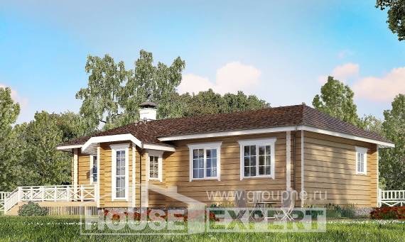 095-001-Л Проект одноэтажного дома, экономичный коттедж из дерева, House Expert