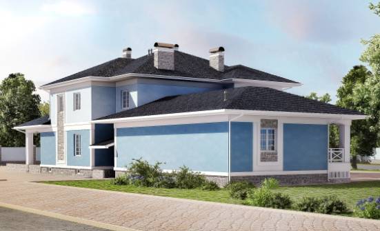 620-001-П Проект трехэтажного дома и гаражом, уютный коттедж из керамзитобетонных блоков, House Expert