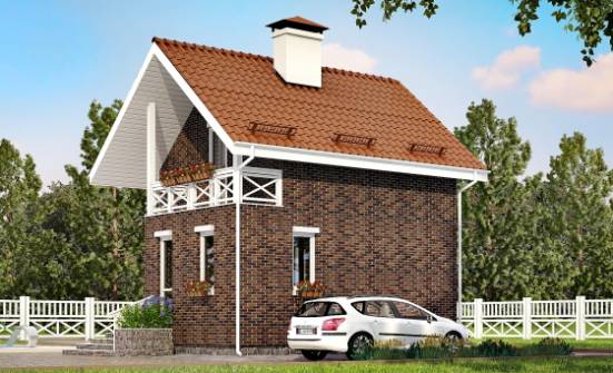 045-001-Л Проект двухэтажного дома мансардой, бюджетный коттедж из арболита Ясногорск | Проекты домов от House Expert