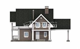 140-003-П Проект двухэтажного дома мансардой, гараж, доступный домик из газосиликатных блоков, House Expert