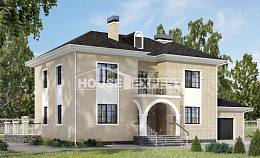180-006-П Проект двухэтажного дома и гаражом, красивый коттедж из кирпича, House Expert