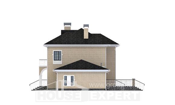 180-006-П Проект двухэтажного дома и гаражом, уютный дом из кирпича, House Expert