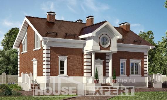 160-009-П Проект двухэтажного дома, классический домик из блока, House Expert