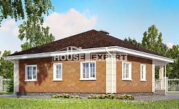 100-001-Л Проект одноэтажного дома, экономичный загородный дом из газобетона, House Expert