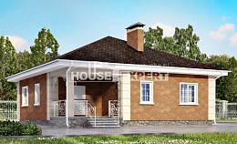 100-001-Л Проект одноэтажного дома, бюджетный дом из пеноблока, House Expert