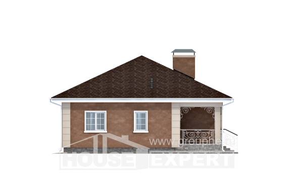 100-001-Л Проект одноэтажного дома, скромный домик из блока, House Expert