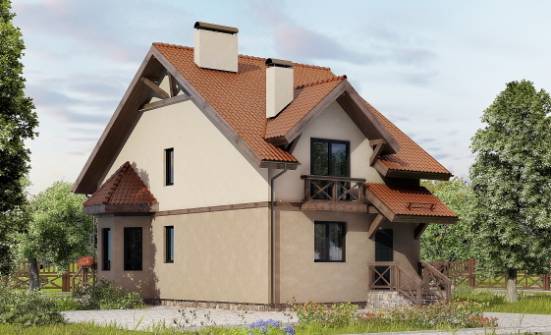 120-003-Л Проект двухэтажного дома мансардой, компактный дом из бризолита Ефремов | Проекты домов от House Expert