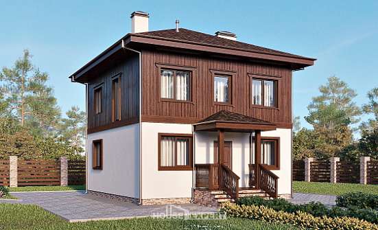 100-006-Л Проект двухэтажного дома, красивый домик из твинблока, House Expert