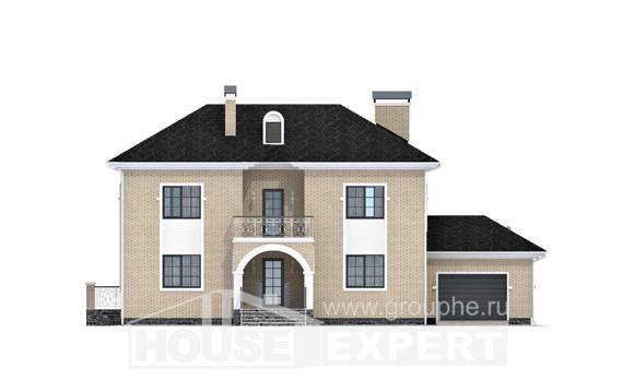180-006-П Проект двухэтажного дома, гараж, уютный дом из кирпича, House Expert
