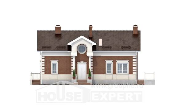 160-009-П Проект двухэтажного дома, компактный загородный дом из арболита, House Expert