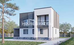 150-017-П Проект двухэтажного дома, недорогой загородный дом из твинблока, House Expert