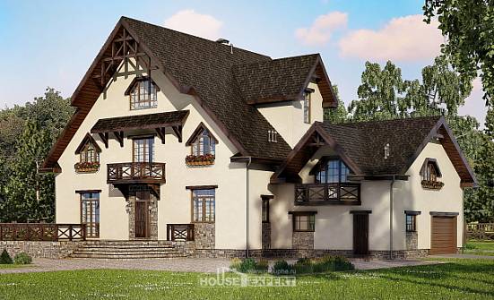 435-002-П Проект трехэтажного дома с мансардой и гаражом, красивый домик из арболита Богородицк | Проекты домов от House Expert