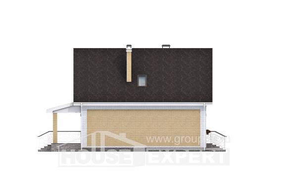130-004-П Проект двухэтажного дома с мансардным этажом, скромный домик из арболита, House Expert